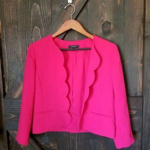 Ann Taylor Fuchsia Scalloped Blazer